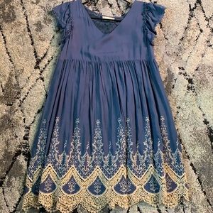 Embroidered blue dress